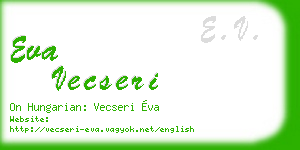 eva vecseri business card